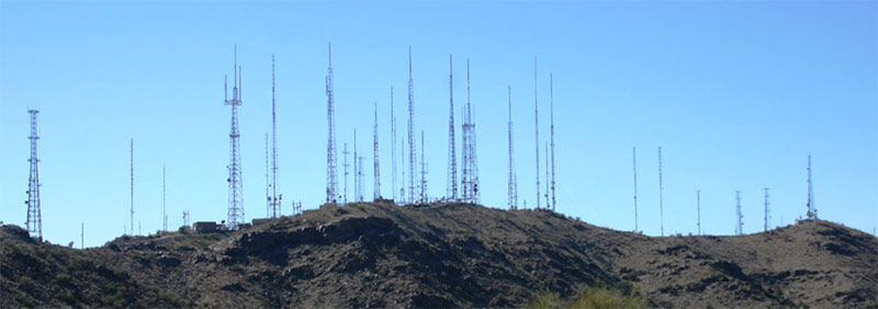 Broadcast antennas at South Mountain Park in Phoenix AZ