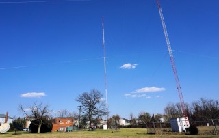 Two-tower array of station WWFD, 820 kHz, Frederick, Md