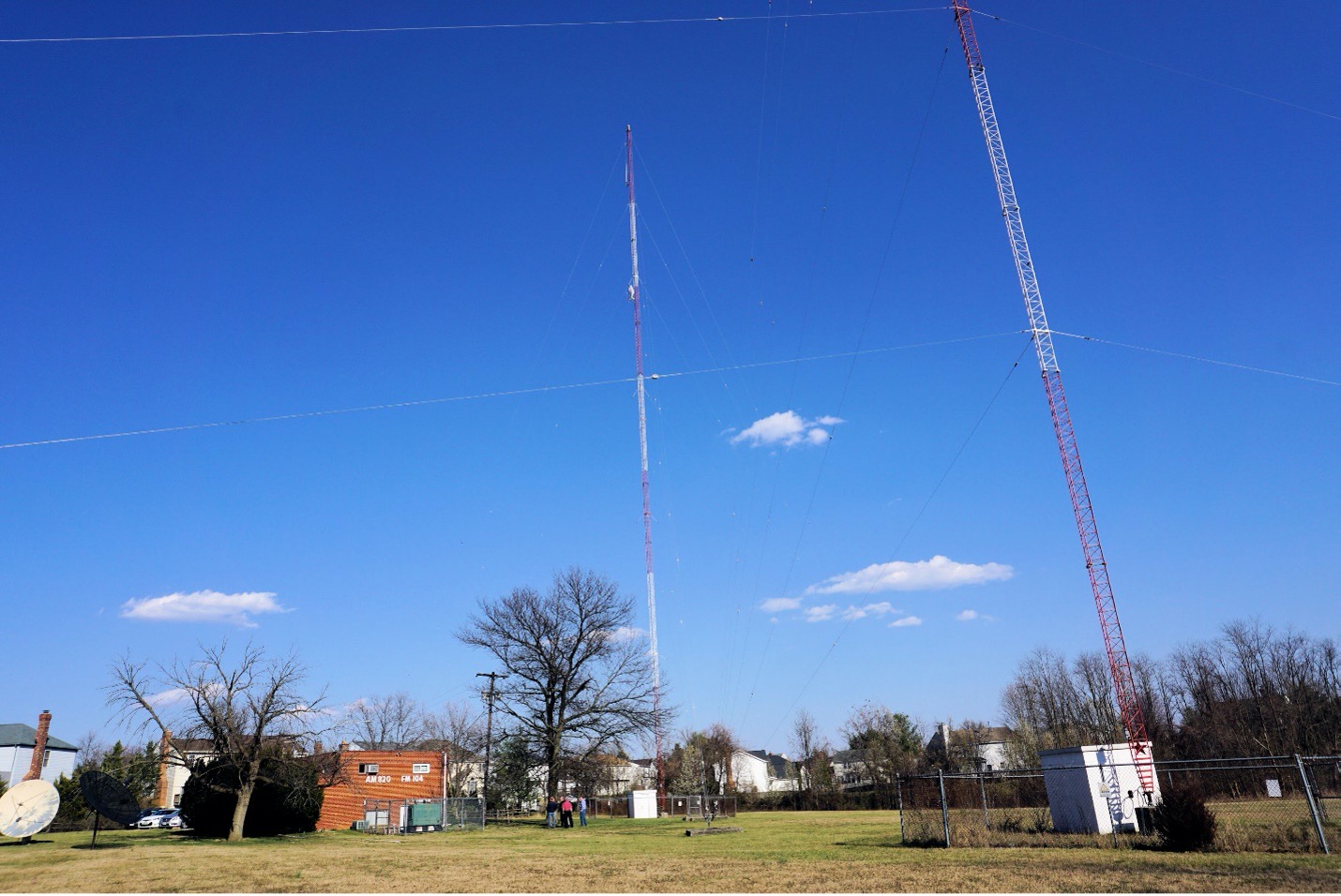 Two-tower array of station WWFD, 820 kHz, Frederick, Md