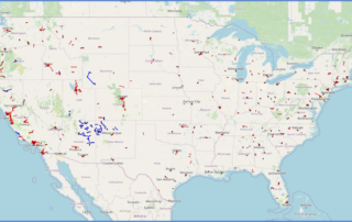 Map showing locations of BAS fixed links (in red) according to FCC.